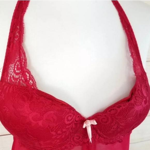 Marilyn Monroe S Red Sexy Halter Chemise Nightie - Picture 3 of 8